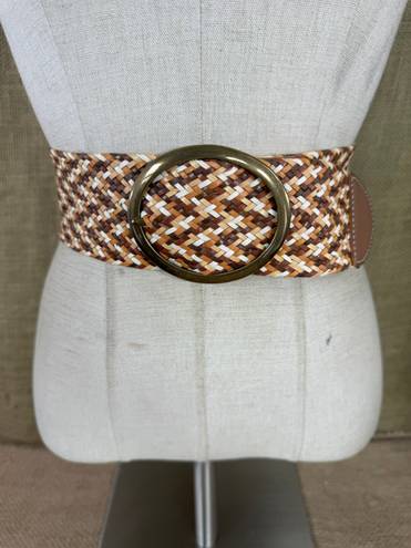 Fossil Women’s Wide Woven Leather Belt  Size Medium  0-35 Inches