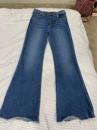 Sneak Peak Frayed Flare Jeans