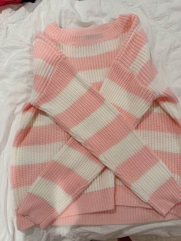 Pink And White Sweater Size M