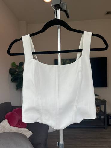 Abercrombie & Fitch White Corset Crop Top