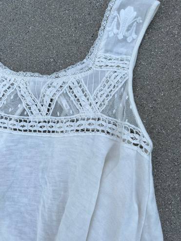 Free People White Lace Tank Top