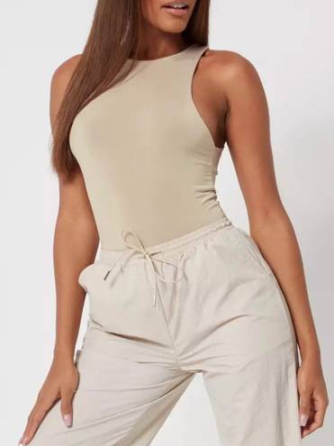 Missguided Tan Seamless Racer Neck Bodysuit