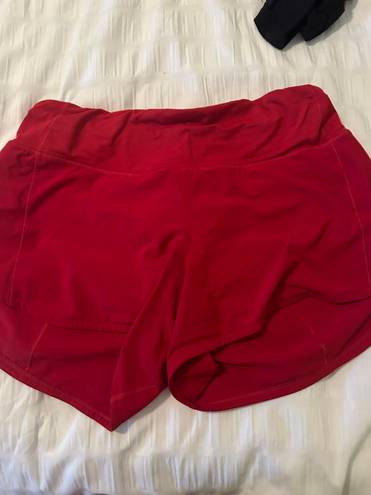 Lululemon Red Speed Up Shorts 4