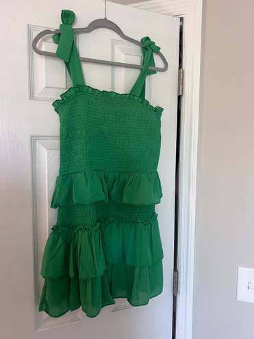 TCEC Green ruffled smocked Dress