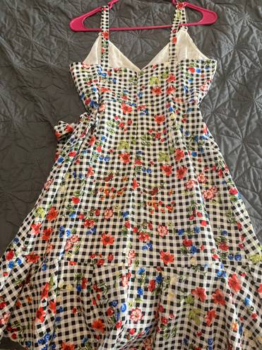 Lush Clothing Boutique Checkered Floral Dress