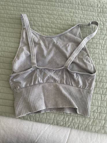 Free People Movement NWOT  Good Karma Hi-Neck Crop Top Gray M/L