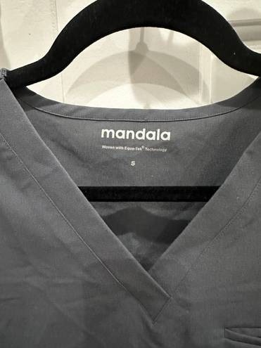 Mandala Scrub Top Gray