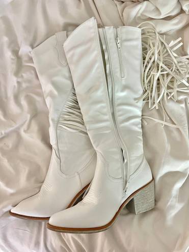 White Cowboy Boots Size 7