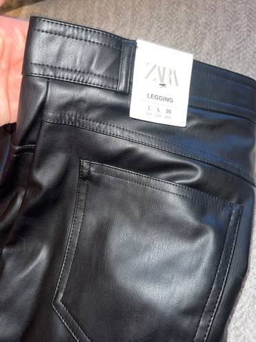 ZARA Leather Black Pants