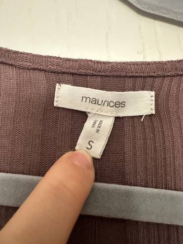 Maurice's Long Plum Cardigan