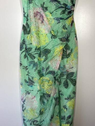 Monique Lhuillier ML  Allie Floral print off the shoulder Lace Midi dress Size 2