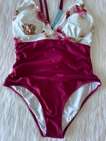 Cupshe NWT  V Neck Floral One Piece Swimsuit