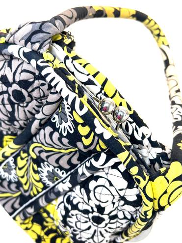 Vera Bradley Retired Yellow Black "Baroque" Eloise Kisslock Satchel Handbag