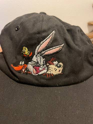 Looney Tunes Vintage 90s taz & Tweety Bird Snapback Hat Black , Clean