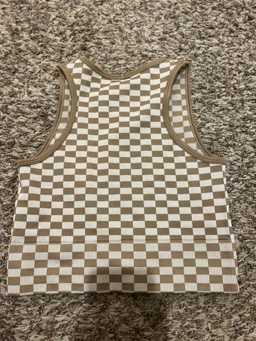 Aura checkered Cropped tank top