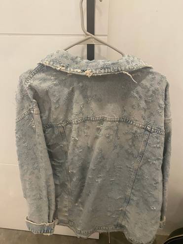 ZARA Oversized Distressed Jean Jacket