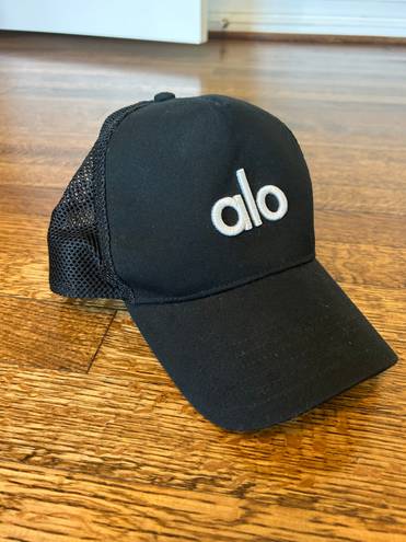 Alo Yoga Black District Trucker Hat