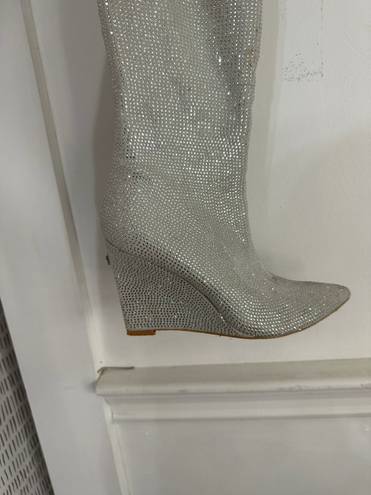 white sparkly boots Size 6.5