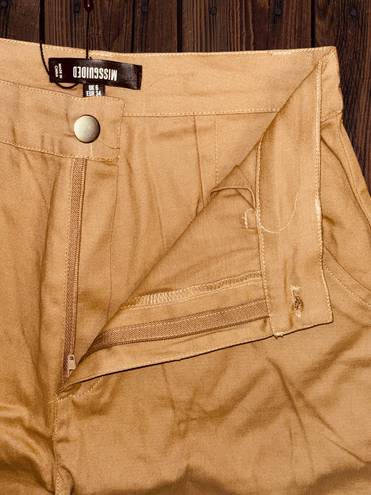 Missguided Women’s Size 2 Plain Cargo Trousers In Sand • Pockets & High Rise NWT