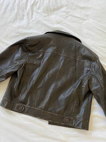 Miss Lola Brown Faux Leather Jacket