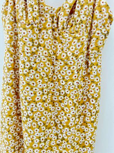 Aeropostale Mustard Yellow Floral Mini Dress -Size Small