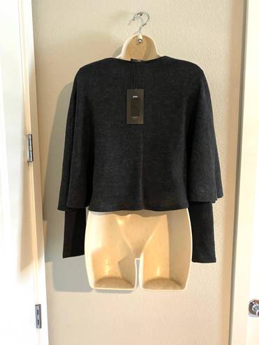 ZARA NWT  poncho style charcoal gray sweater. Sz S