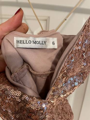 Hello Molly Pink Champaange Glittery Dress