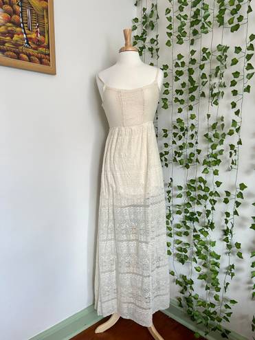 Hollister Cream Lace Bohemian Maxi Dress