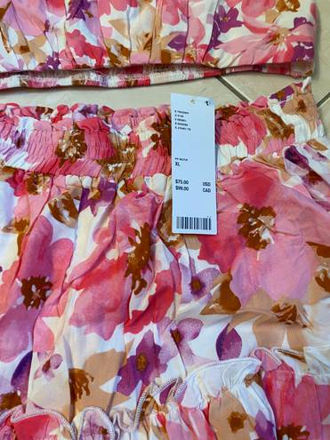 Urban Outfitters Skirt Set Floral Pink Size XL