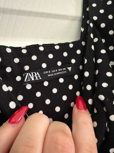 ZARA Black and White Polka Dot Romper