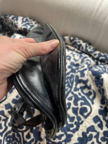 Suede and Leather Vintage Black Handbag w/ Gold