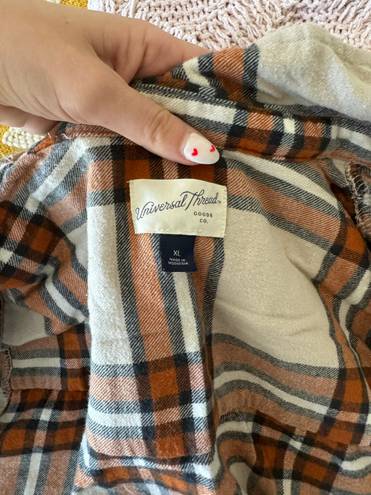 Universal Threads Orange And Blue Flannel