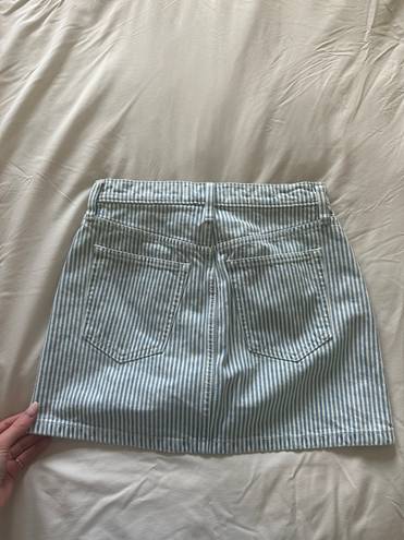 Abercrombie & Fitch Abercrombie Striped Denim Mini Skirt