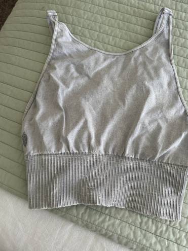 Free People Movement NWOT  Good Karma Hi-Neck Crop Top Gray M/L