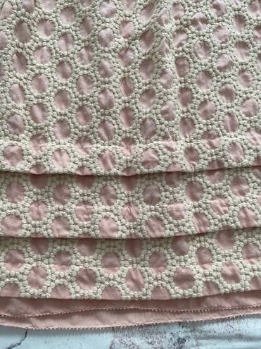 Juicy Couture Pale Pink Crochet Detailing A-line 100% Cotton Lined Mini Dress, size 0