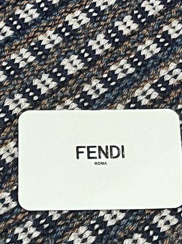 Fendi Mini Rush Bicolor Vitello Mirror Calfskin Chain Clutch Argento/Champagne