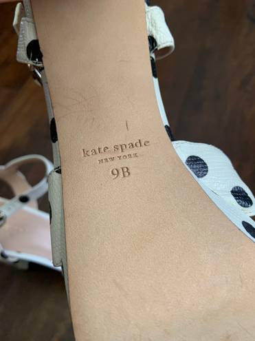 Kate Spade Delight Black White Polka Dot Platform Block Heels