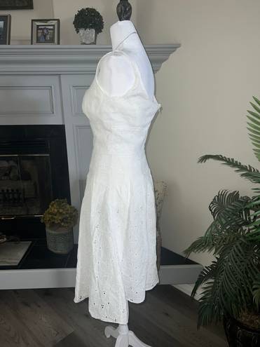 Vintage Charm Gorgeous Vintage Y2K Doen Style White Eyelet Midi Dress