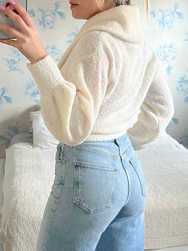 525 America  White Wrap Sweater