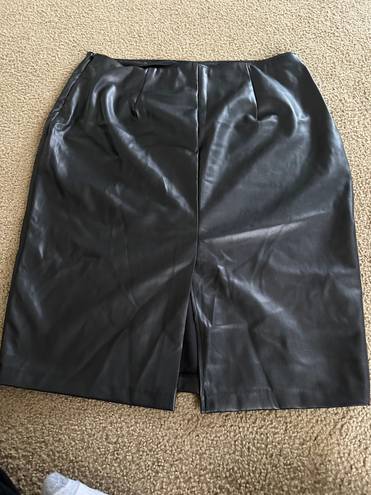 Abercrombie & Fitch Faux Black Leather Pencil Skirt