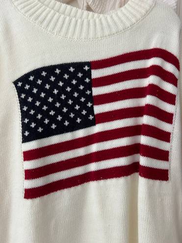 American Flag Sweater White