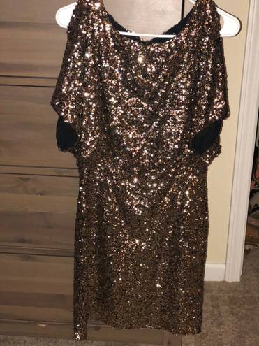 Lulus Gold Sequin Dress