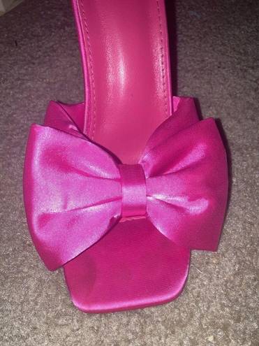 SheIn Pink Satin Bow Heels Size 6.5