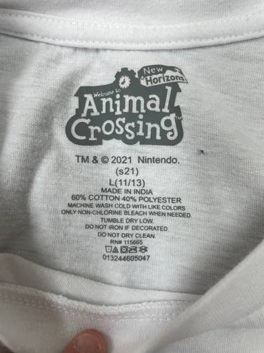 Nintendo Animal New Horizons Crossing White Short Sleeve Tee Shirt Size Large