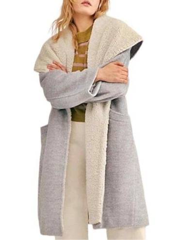 We The Free NWT Free People Wool Sherpa Coat Coco Cozy Grey