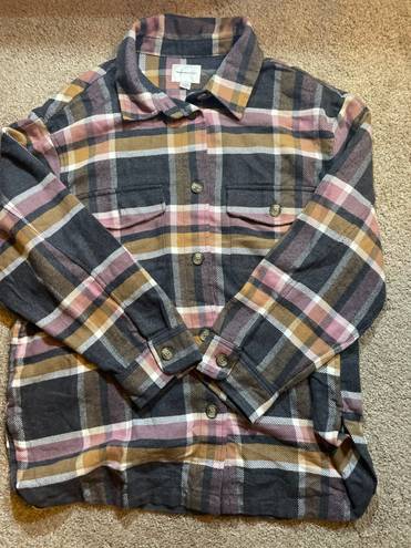 American Eagle AE Oversized Plaid Shirt Jacket