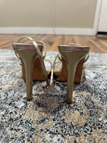 Meshki Gold Heels