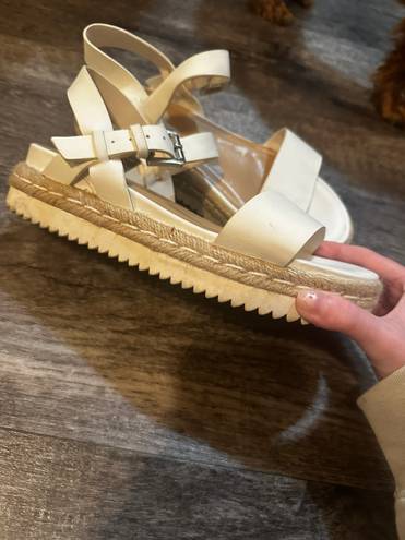 A New Day White Leather Platform Sandals