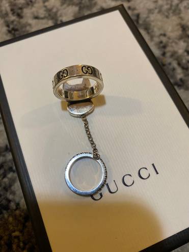 Gucci Spinel Bosco & Orso Double Ring size US 6.5