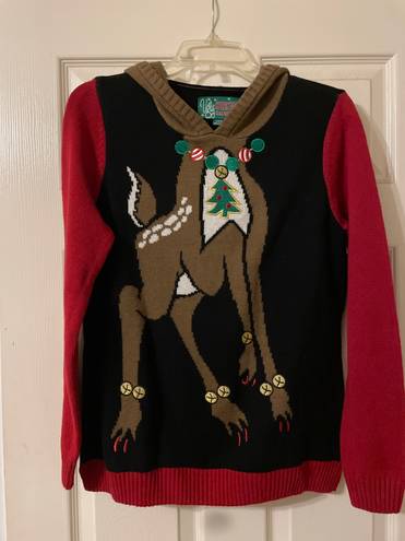 Ugly Christmas Sweater Reindeer Hoodie NWOT
